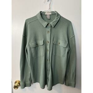 If It Were Me Sage Waffle Knit Top